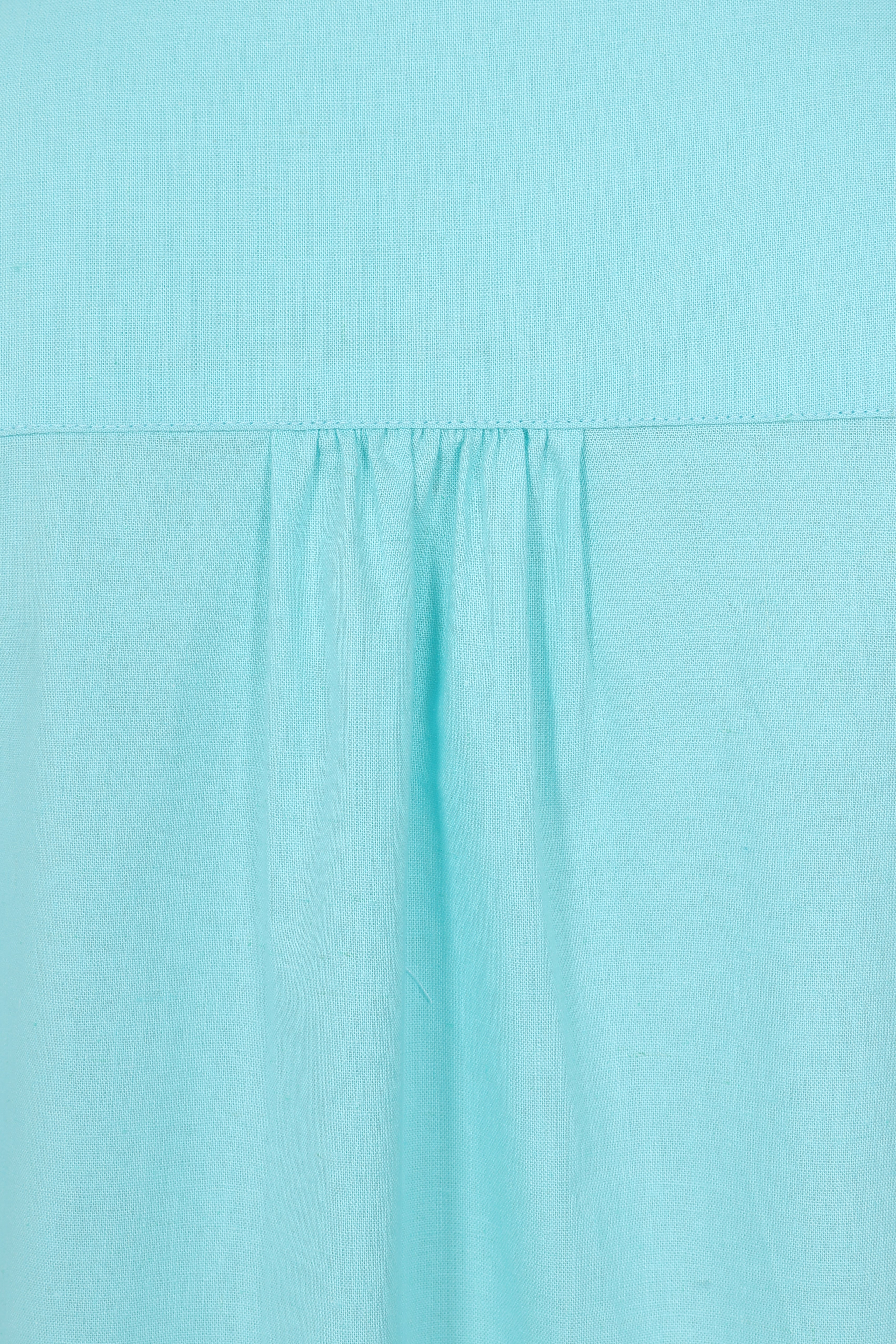 Springtime Tunic - Aqua - Organic Cotton Linen Blend