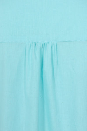 Springtime Tunic - Aqua - Organic Cotton Linen Blend