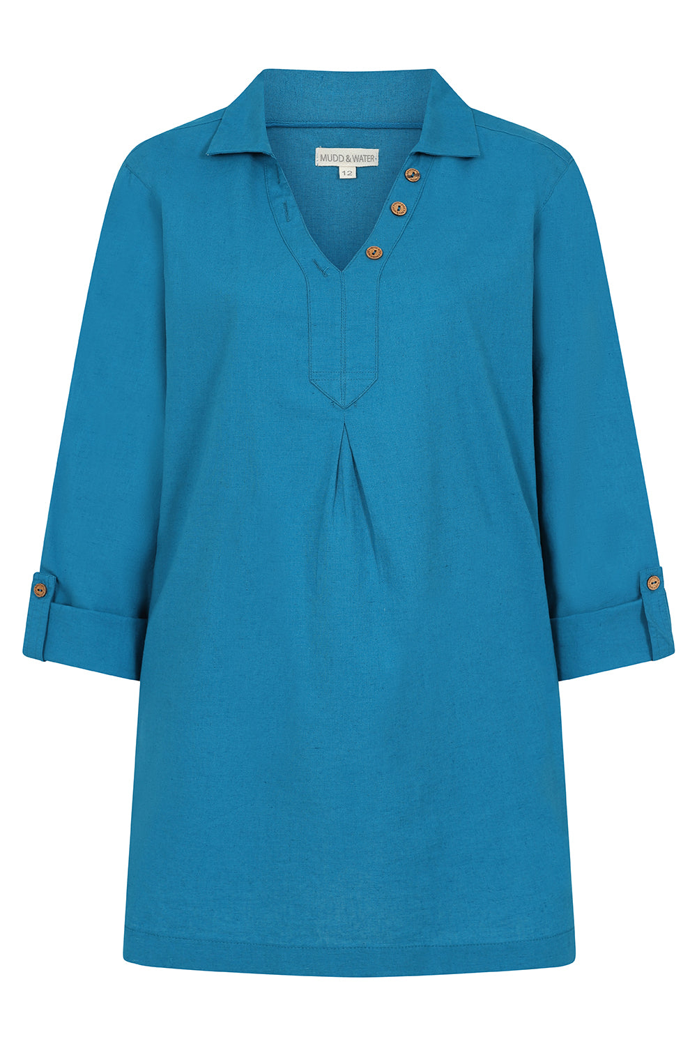 Springtime Tunic - Teal - Organic Cotton Linen Blend