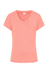 St Tropez Top - Coral Stripe - Viscose Jersey