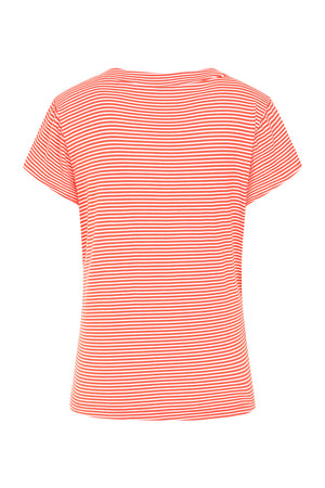 St Tropez Top - Coral Stripe - Viscose Jersey