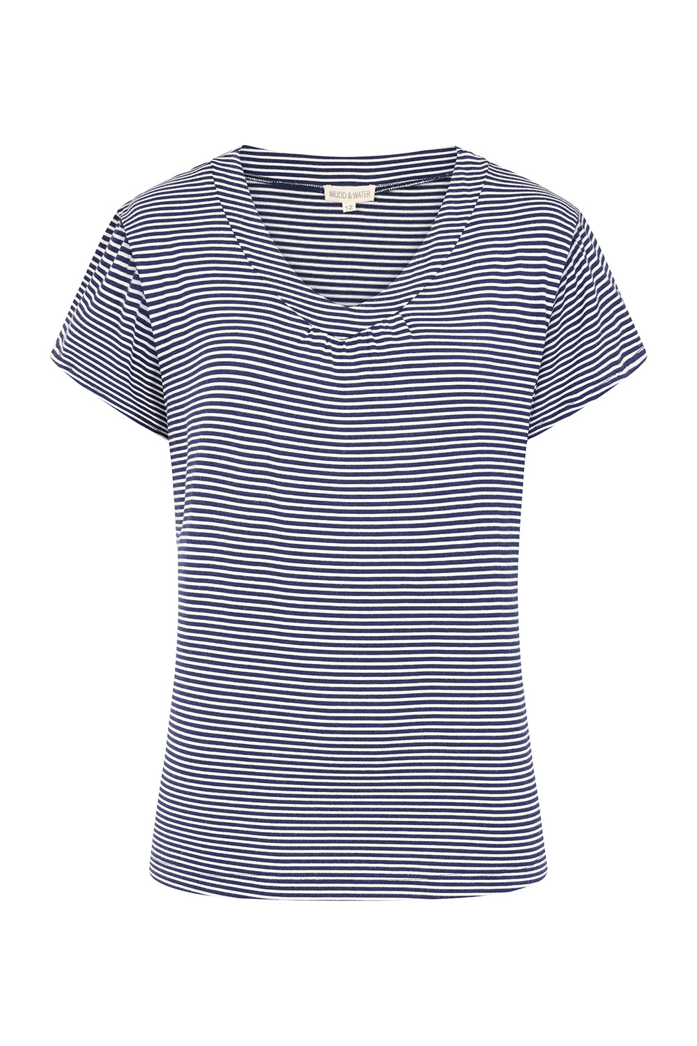 St Tropez Top - Navy Stripe - Viscose Jersey