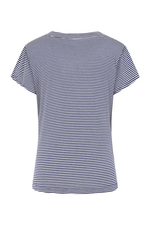 St Tropez Top - Navy Stripe - Viscose Jersey