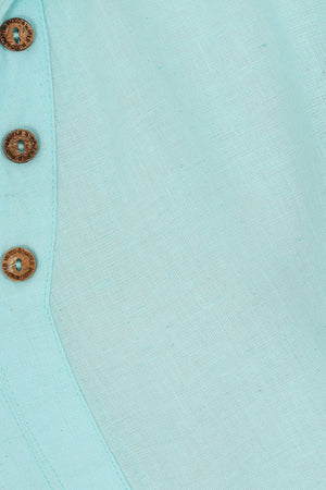 Summertime Smock - Tangier Turquoise - Organic Cotton Linen Blend