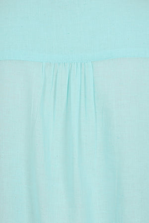 Summertime Smock - Tangier Turquoise - Organic Cotton Linen Blend