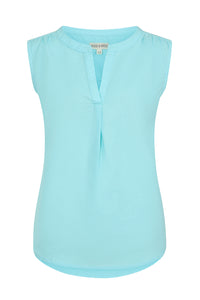 Sunrise Blouse - Aqua - Organic Cotton Linen Blend