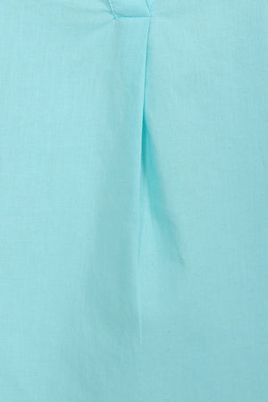 Sunrise Blouse - Aqua - Organic Cotton Linen Blend