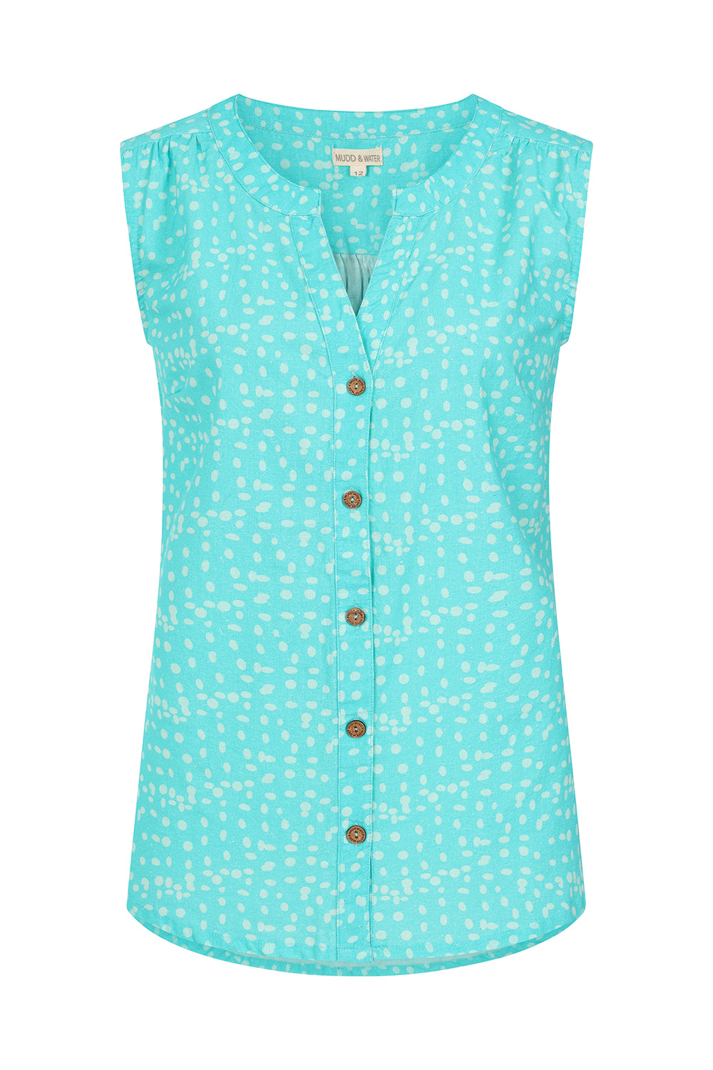 Sunrise Blouse - Ceramic Dot - Organic Cotton Linen Blend