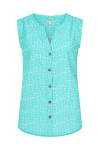Sunrise Blouse - Ceramic Dot - Organic Cotton Linen Blend