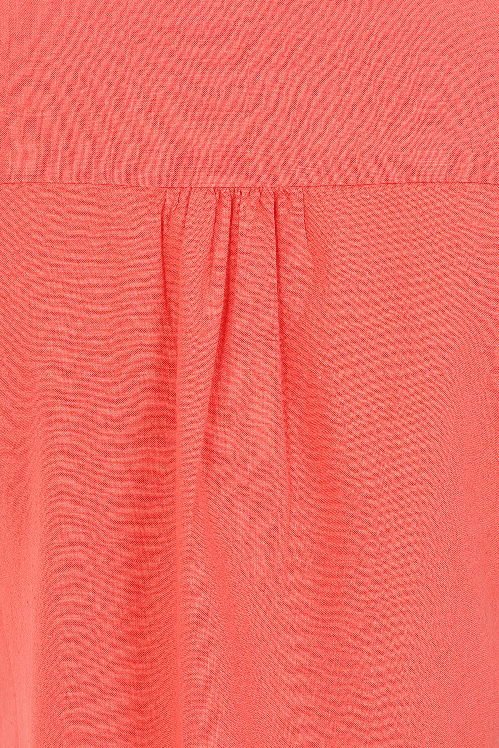Sunrise Blouse - Hot Coral - Organic Cotton Linen Blend