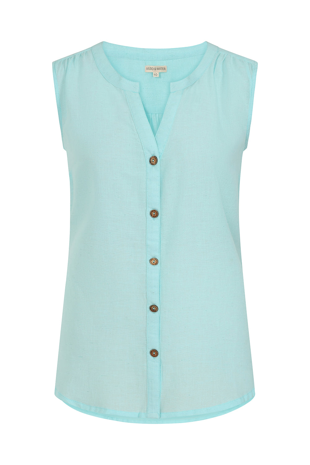 Sunrise Blouse - Tangier Turquoise - Organic Cotton Linen Blend