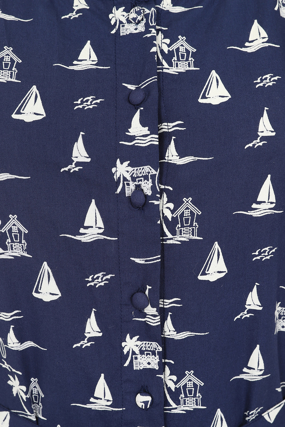 Wave Jumpsuit - Navy Nautical Print - GOTS Organic Cotton