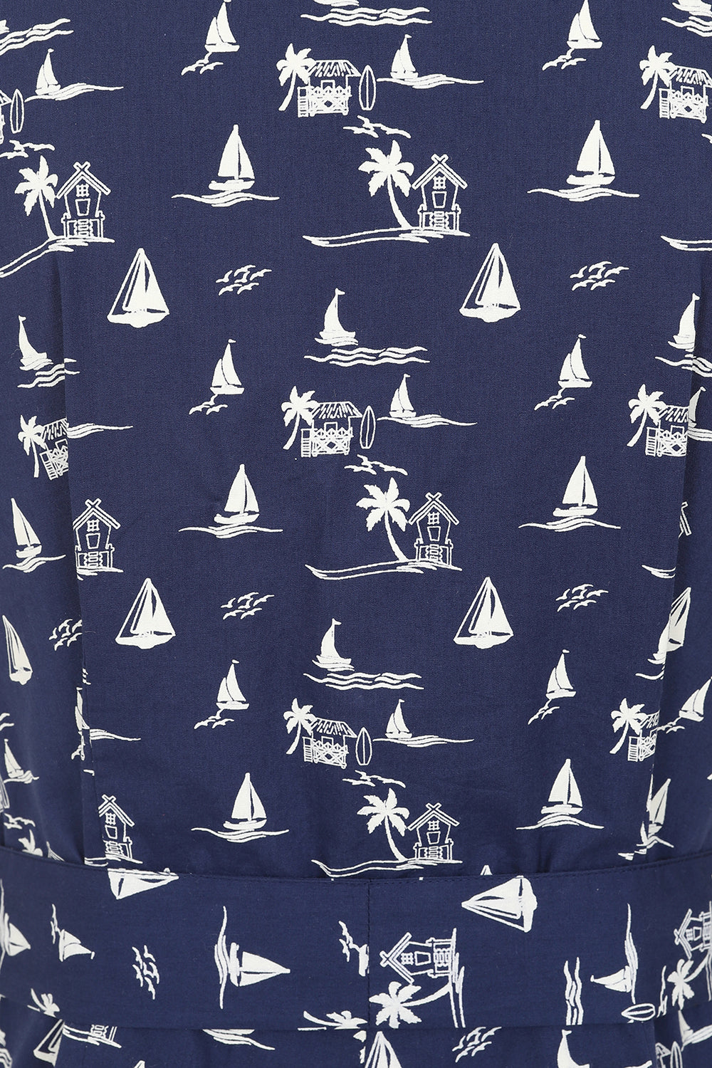 Wave Jumpsuit - Navy Nautical Print - GOTS Organic Cotton