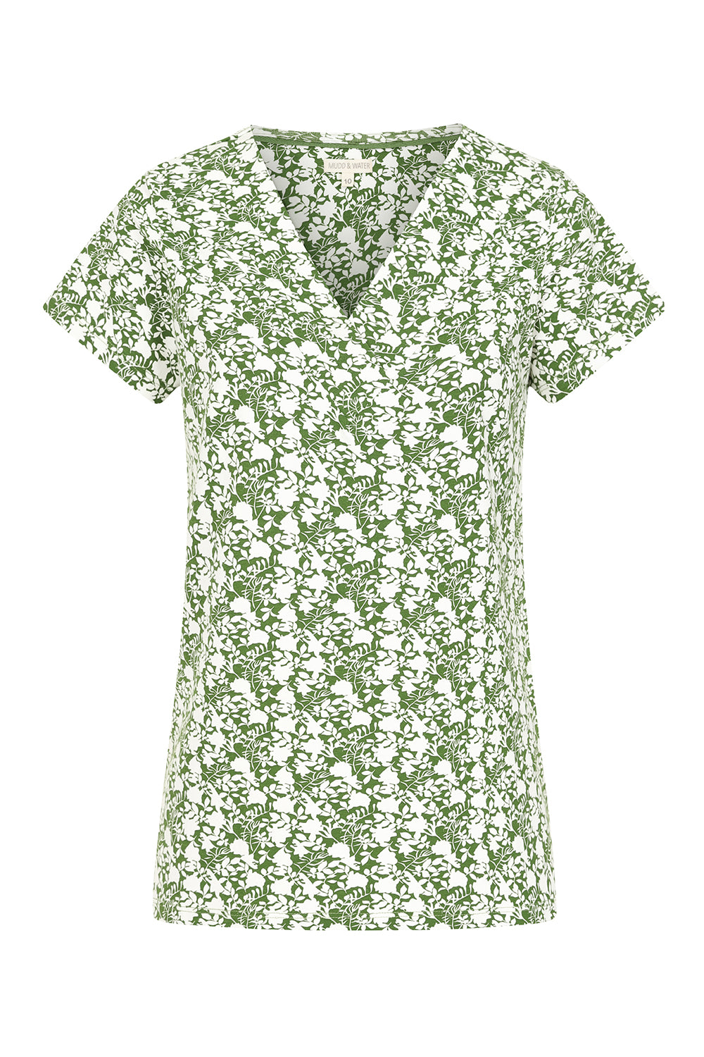 Fauna Top - Green Foliage Print - GOTS Organic Cotton