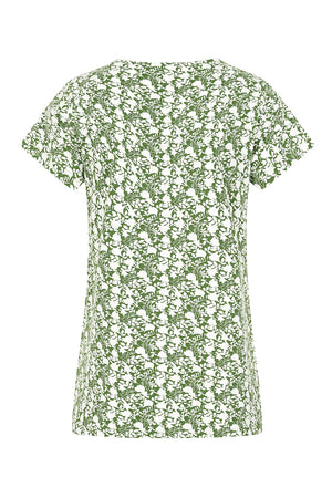 Fauna Top - Green Foliage Print - GOTS Organic Cotton