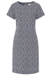Flora Dress - Navy Lily Pad Print - GOTS Organic Cotton