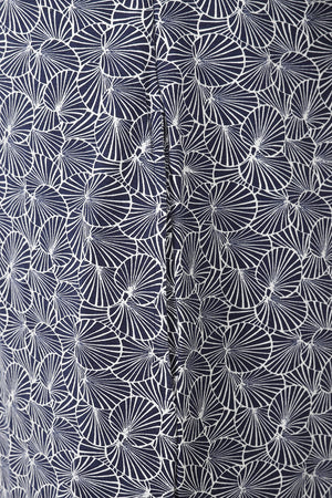 Flora Dress - Navy Lily Pad Print - GOTS Organic Cotton