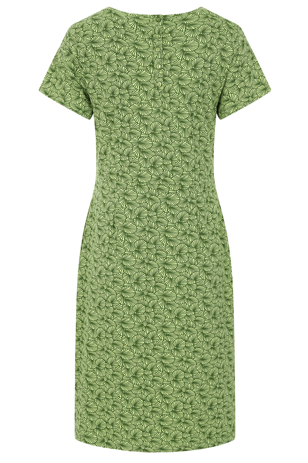 Flora Dress - Opaline Lily Pad Print - GOTS Organic Cotton