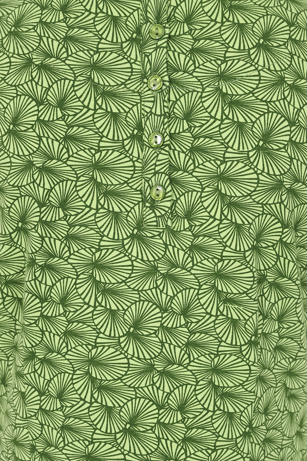 Flora Dress - Opaline Lily Pad Print - GOTS Organic Cotton