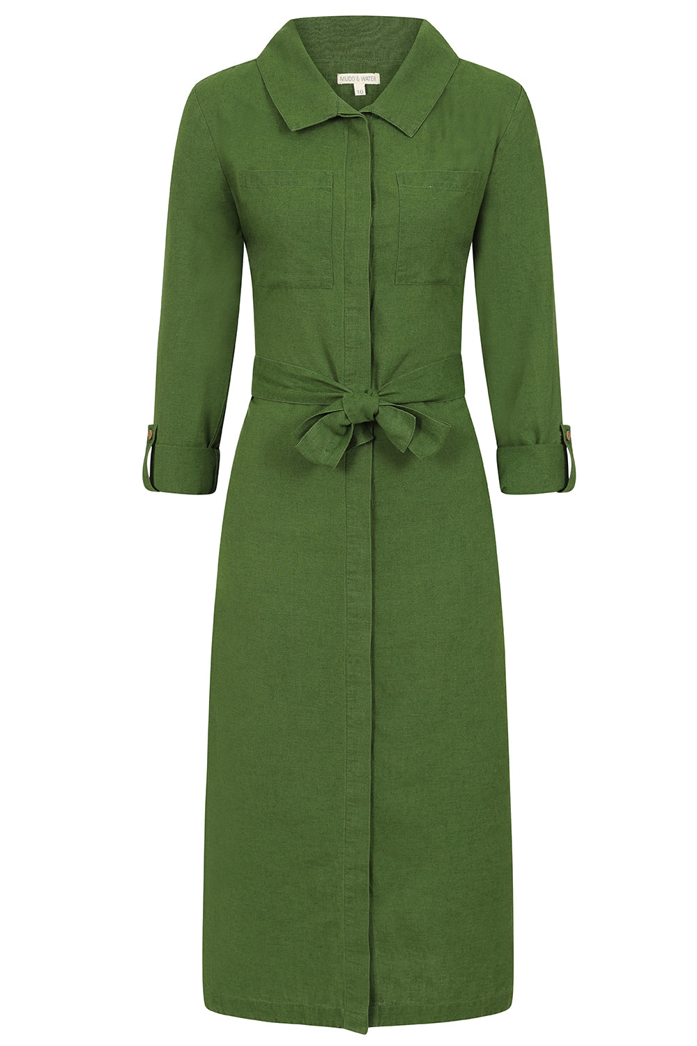 Hudson Dress - Green - Organic Cotton Linen Blend