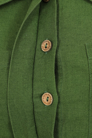 Hudson Dress - Green - Organic Cotton Linen Blend