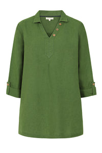Springtime Tunic - Green - Organic Cotton Linen Blend